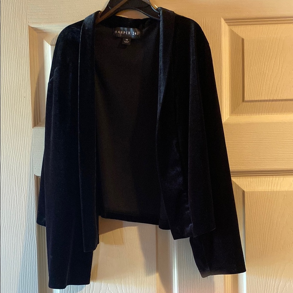 Harper 21 Black Velvet Blazer